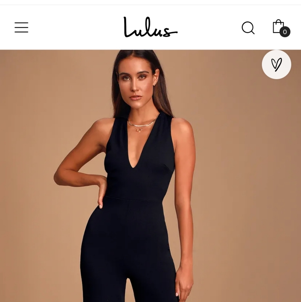Lulu's Medium Black Jumpsuit